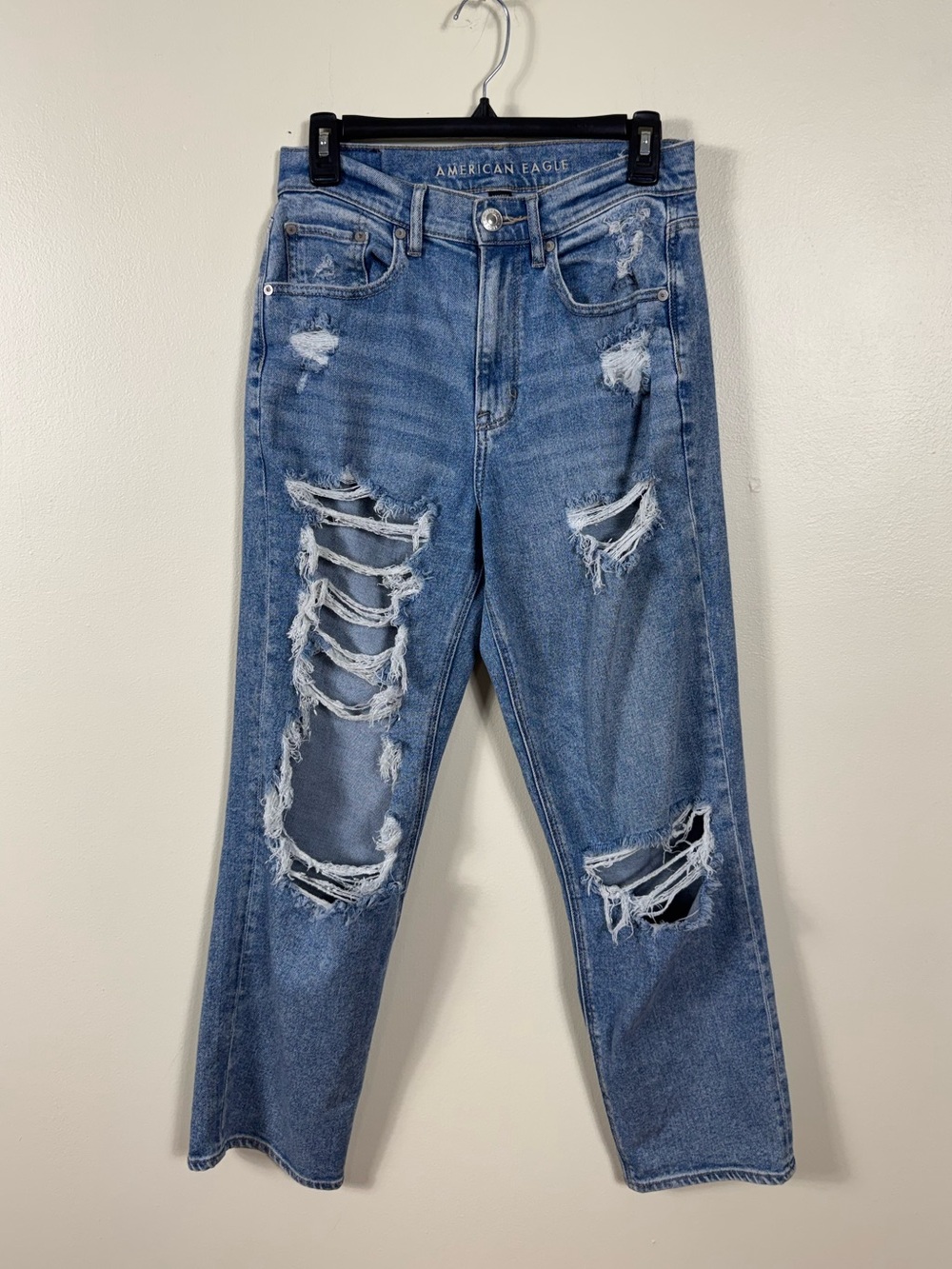 American Eagle Highest Rise 90s Boyfriend Jeans Size 16 Distressed Capsule Essen